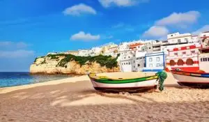 Boat on the beach in Portugal