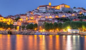Coastal night scene in Portugal