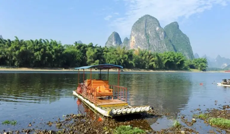Boat on river in Asia