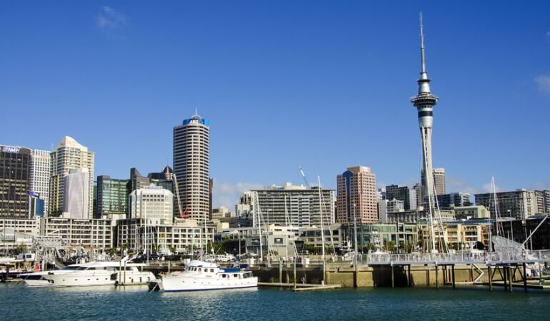 City scape of a city in New Zealand