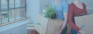 Couple moving apartment in North Wales