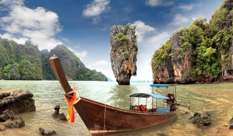 Boat on beach in Thailand